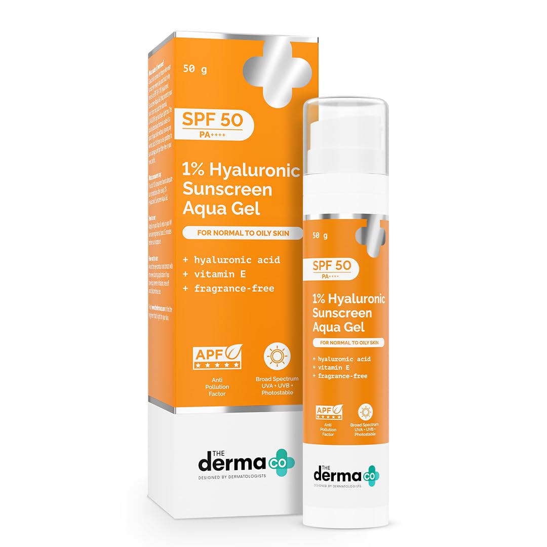 The Derma Co 1% Hyaluronic Sunscreen Aqua Gel SPF 50 PA (50g)