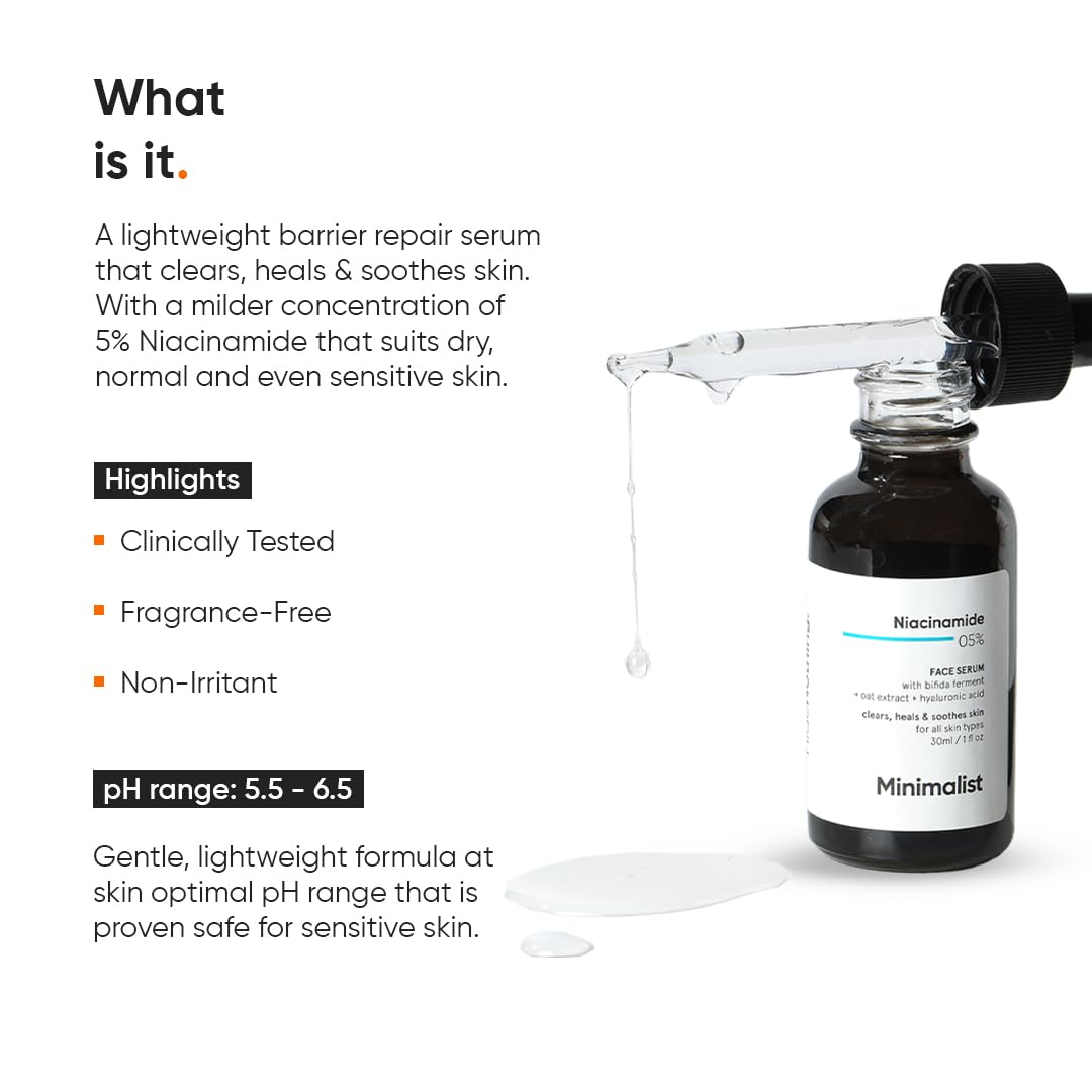 Minimalist Niacinamide 5% Serum with Hyaluronic Acid 30ml