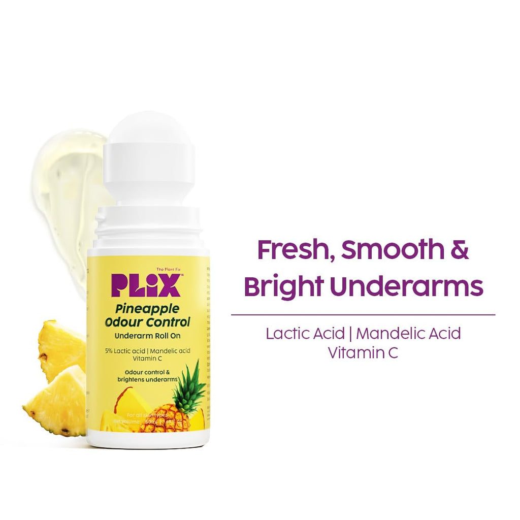 The Plant Fix Plix Pineapple Odour Control Underarm Roll-On (50Ml)