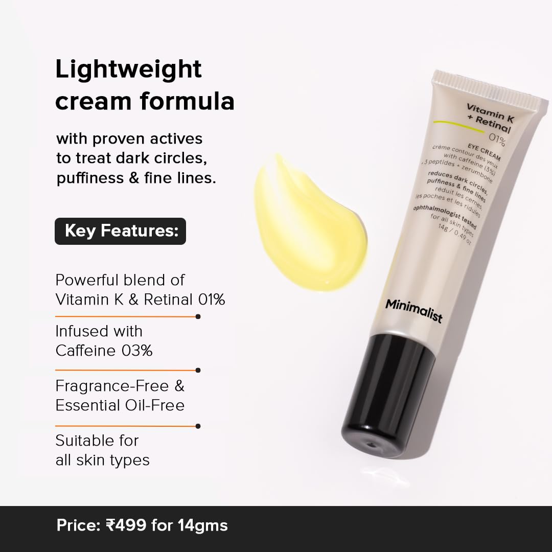 Minimalist Vitamin K + Retinal 01% Under Eye Cream