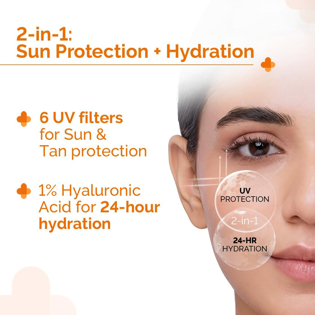The Derma Co 1% Hyaluronic Sunscreen Aqua Gel SPF 50 PA (50g)