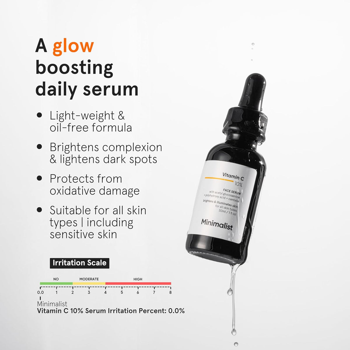 Minimalist 10% Advanced Vitamin C Serum for Glowing Skin | Brightening & Dark Spot Treatment  30ml